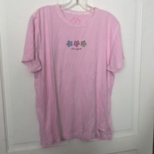 Life is Good Daisy Tee. Pink Size L Excellent